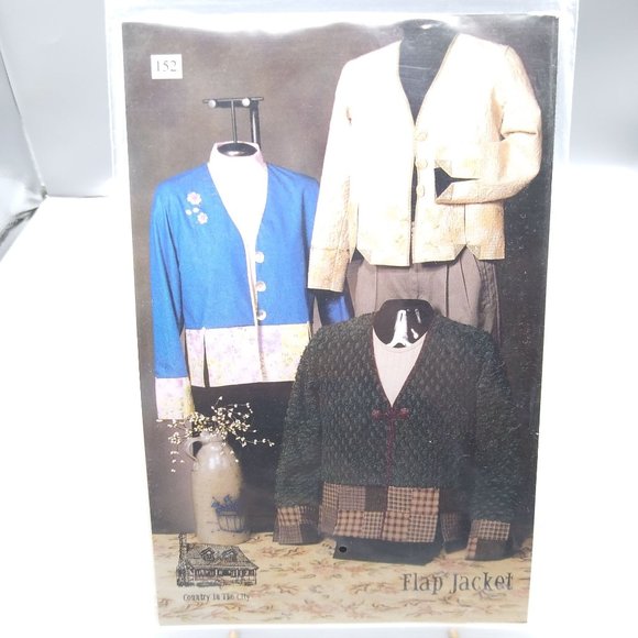 UNCUT Vintage Quilt Sewing Patterns, Flap Jacket 152 by Country in the City - Picture 1 of 2